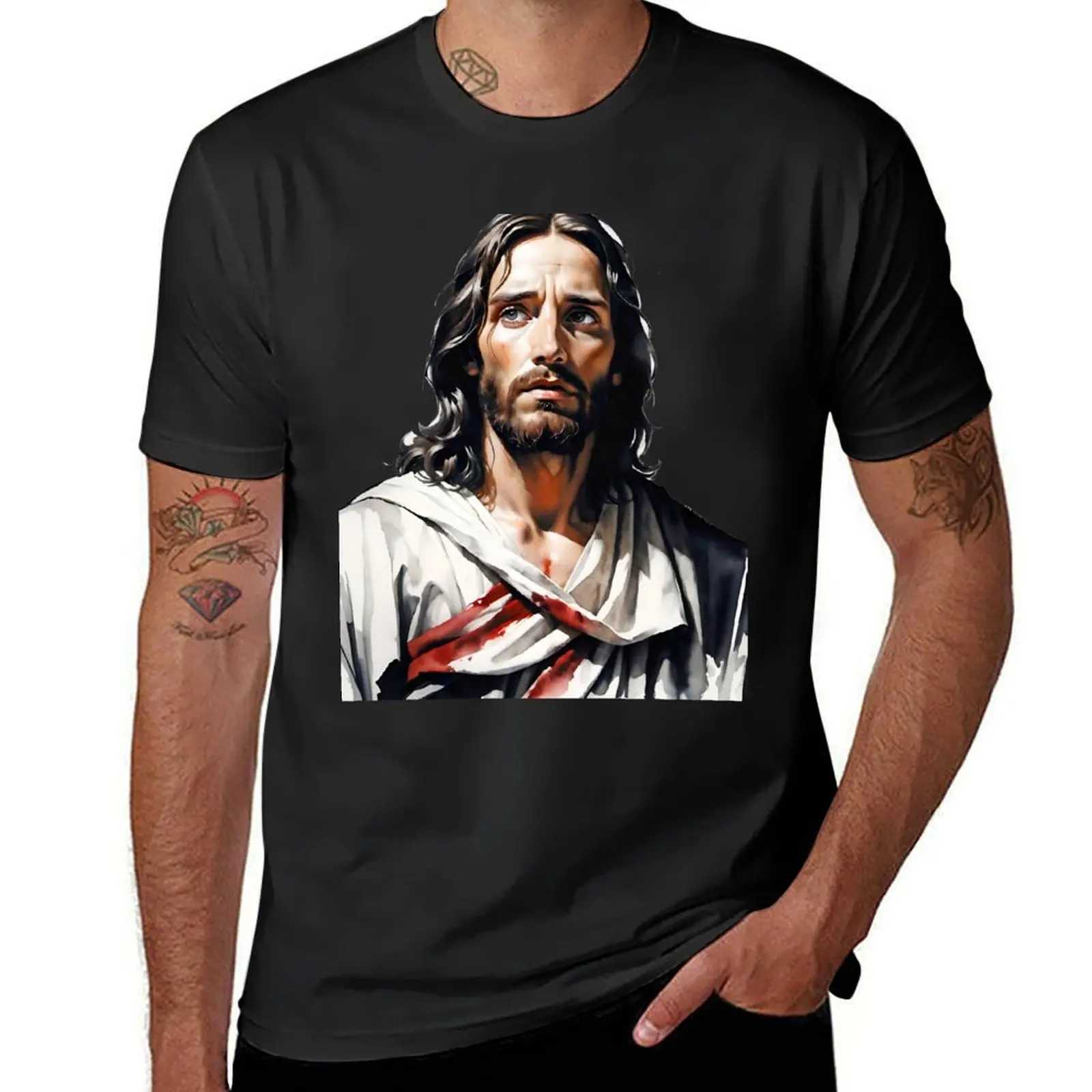 Jesus Christ Gaze I T-Shirt Short sleeve tee quick-drying men clothing