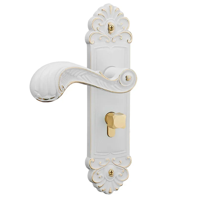 European ivory bedroom general purpose room door solid wood home bathroom wooden door handle