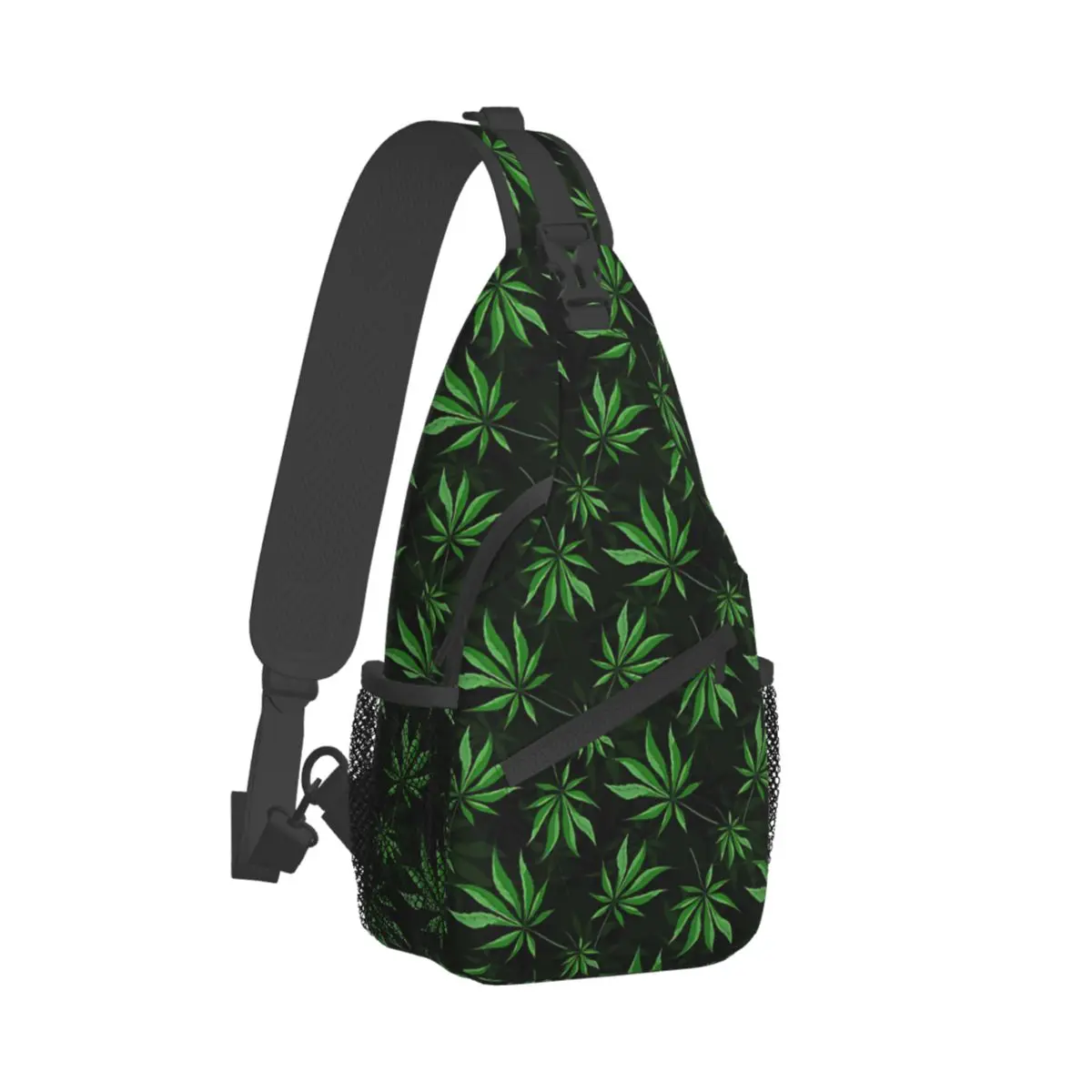 Green Leaf-Bolso cruzado Unisex para el pecho, bolsa de viaje con bolsillos, bandolera deportiva para adolescentes