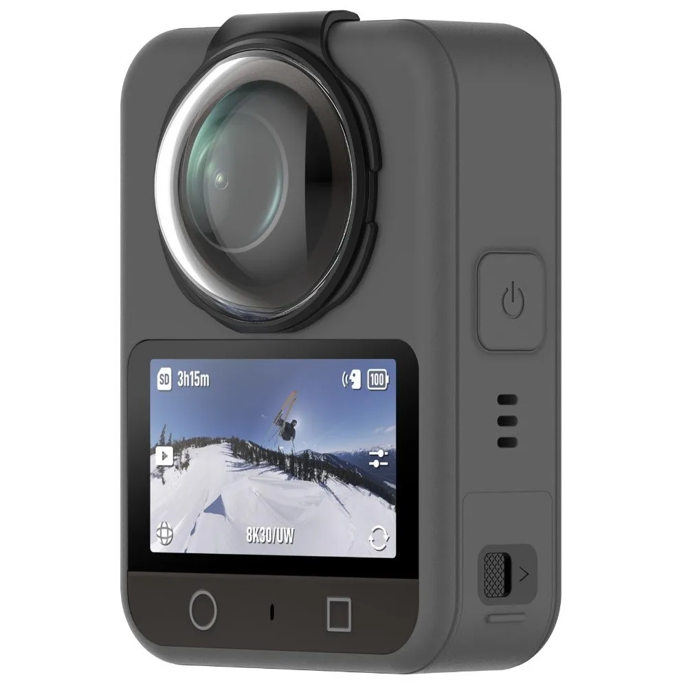 Optical Glass Cap 360 Camera Lens Shield For Outdoor Adventures Black Transparent Camera Lens Protection Cycling