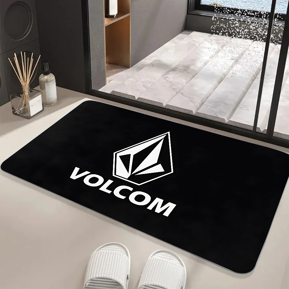 Volcomers Floor Mat Graphic Printed Flannel Doormats for Bathroom Kitchen Entrance Carpet Home Decor