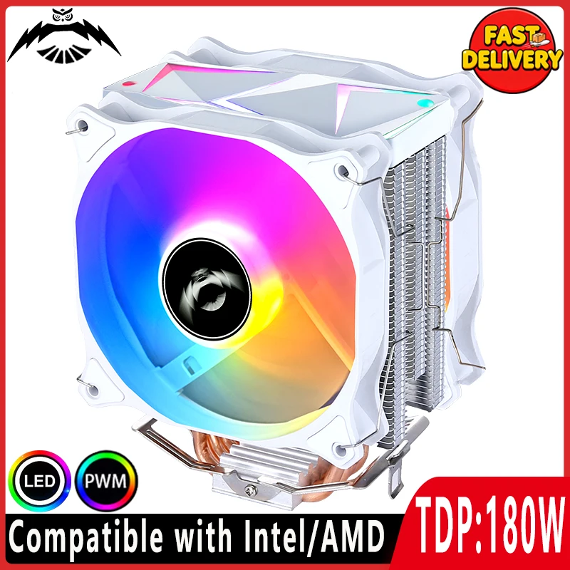 

PC Efficient 4/6 Heat pipe CPU Cooler Fan 120mm 4pin/PWM Compatible with Intel LGA 1700/1200/2011/115x and AMD AM4/AM5 Platforms