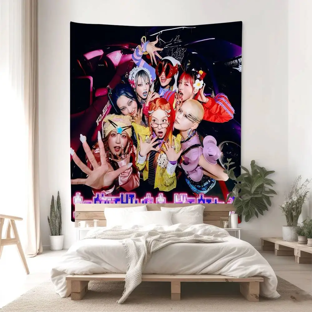 مجموعة Kpop XG المعلقة نسيج البوهيمي المعلق التارو الهبي سجاد الحائط نسيج ياباني