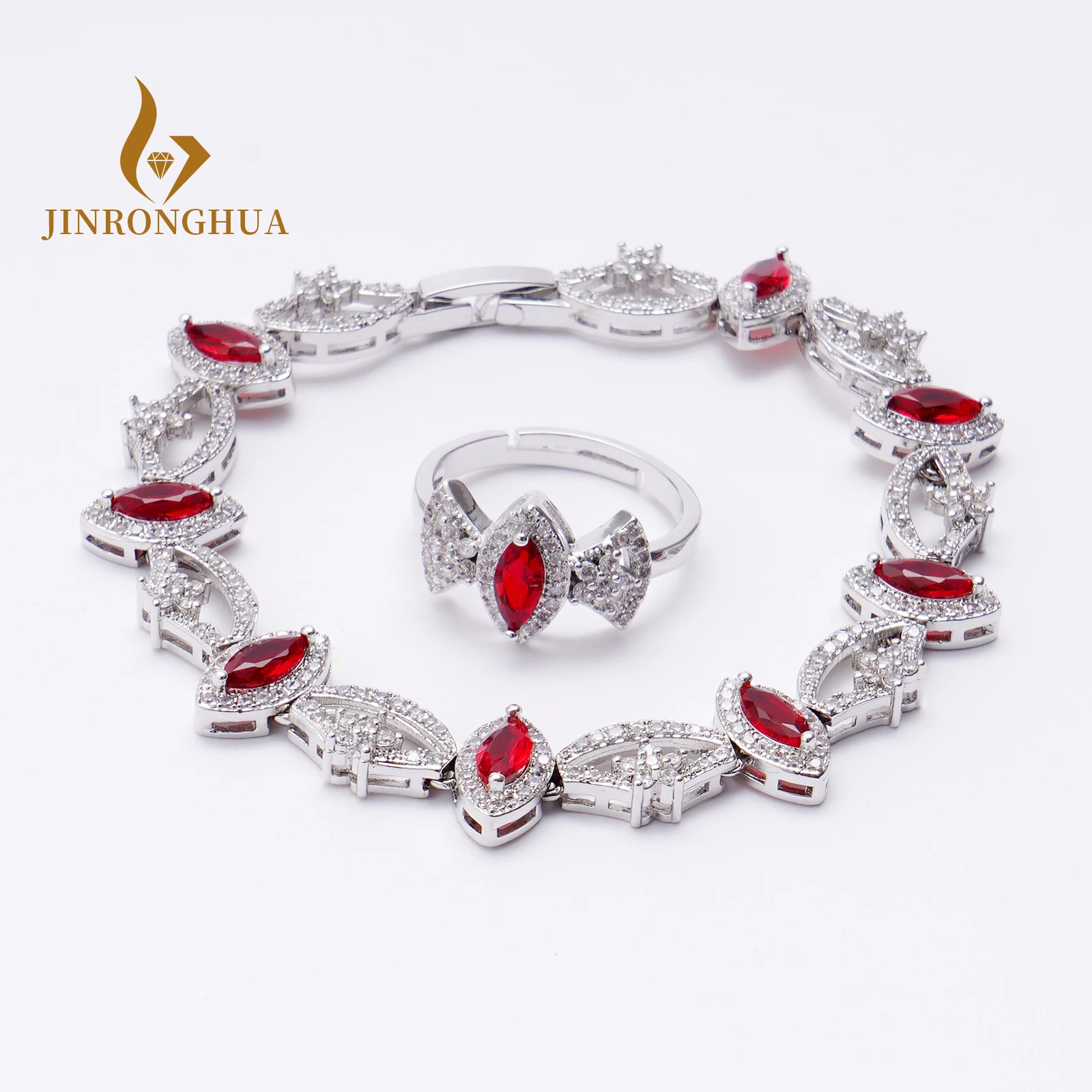 JRH Jewelry Sets Wedding Bridal Engagemen  Jewelry Sets For Women Gold Plated Fine Fashion Jewellery CZ Party African Dubai Gift