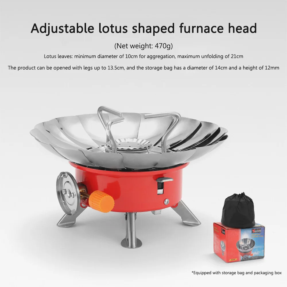 Portable Windproof Stove Folding Ultralight Picnic Cooker Camping Wind Proof Gas Stove Outdoor Fire Stove for Travel Camping