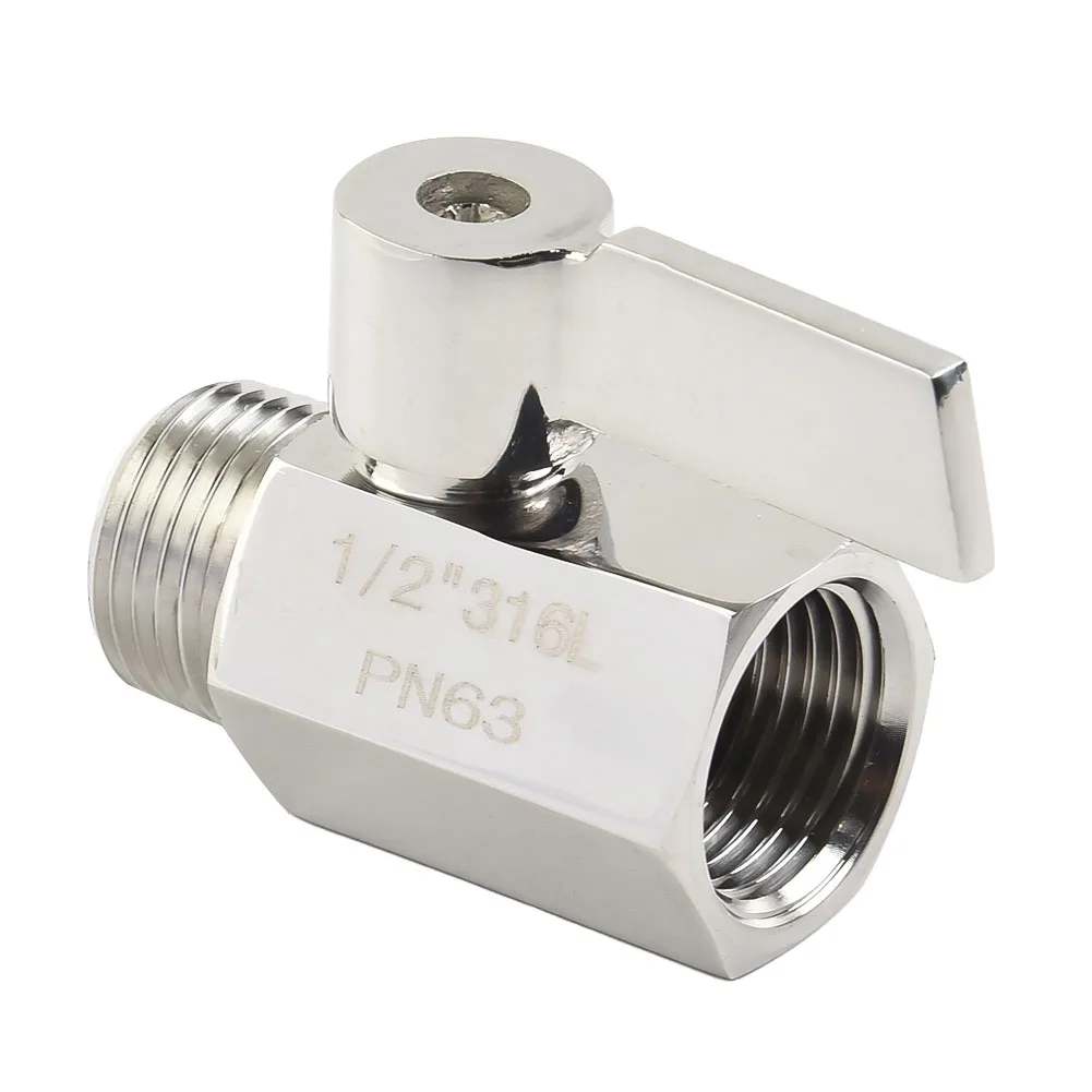 Parts Shut Off Valve 304 Stainless Steel Valve Shower Head 1/4 Turn Shut-Off Accessories G1/2 INCH NPT Practical