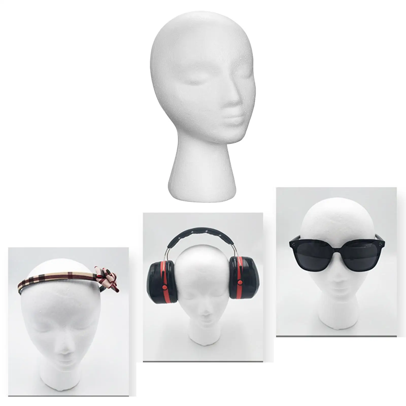 Female Foam Mannequin Head, Foam Mannequin Wig Stand Wig Head Display Manikin Foam Head for Shopping Mall, Barbershop