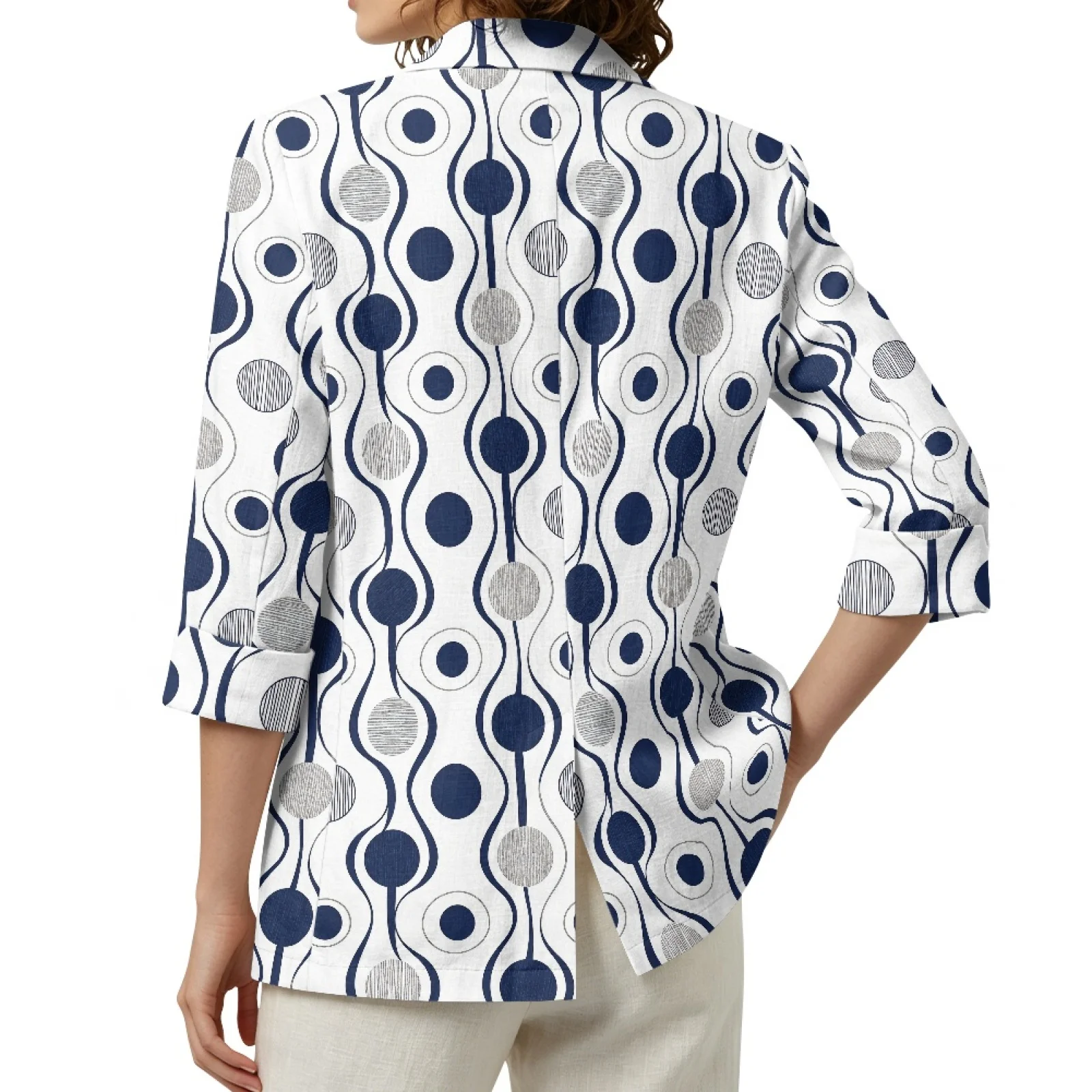 PENSTROLL Brown Zebra Linen Style Thin Coat Open Front Top for Womens Casual Beach Coverups