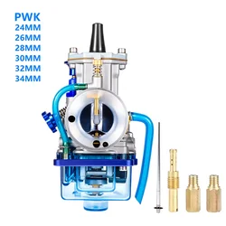 Carburador de carreras Blue Bowl PWK 24, 26, 28, 30, 32, 34, 24mm, 26mm, 28mm, 30mm, 32mm, 34mm para motocicleta, Motocross, Scooter, ATV, Dirt Bike