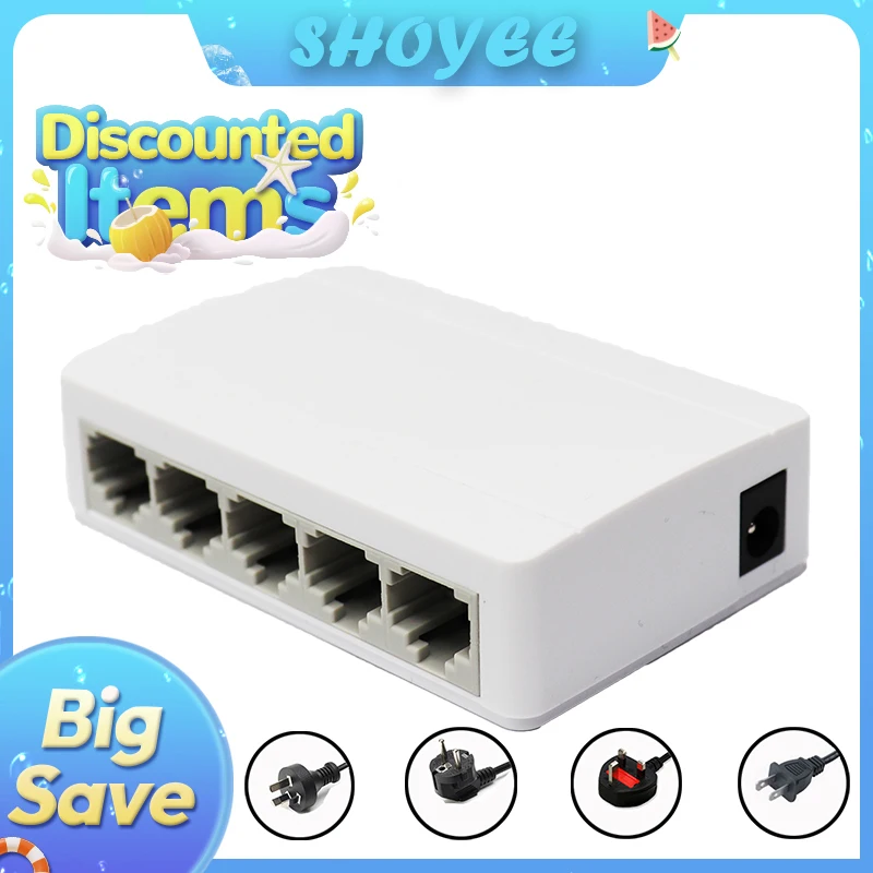 

5 Port Gigabit Ethernet Switch 10/100/1000Mbps Desktop Network Switch, Plug & Play, Auto MDI/MDIX, RJ45 LAN Hub for Home Office