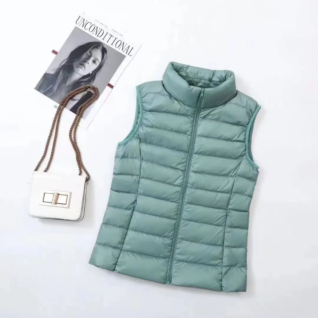 Women Sleeveless Vest Jackets Winter Fashion Ultra Light Down Coats Women Stand Collar Warm Waistcoats Clothing - view 5