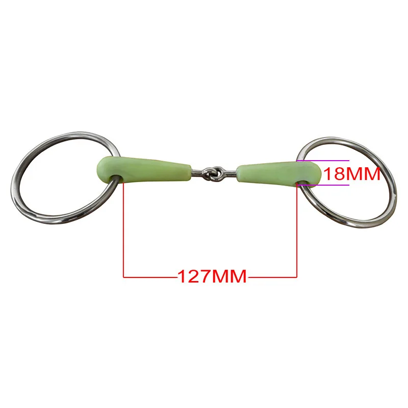 125/127/130mm Horse Gag eggbutt Apple bit robek Bite Stainless Steel longgar Oval Link Mouthpiece peralatan pelatihan penunggang kuda