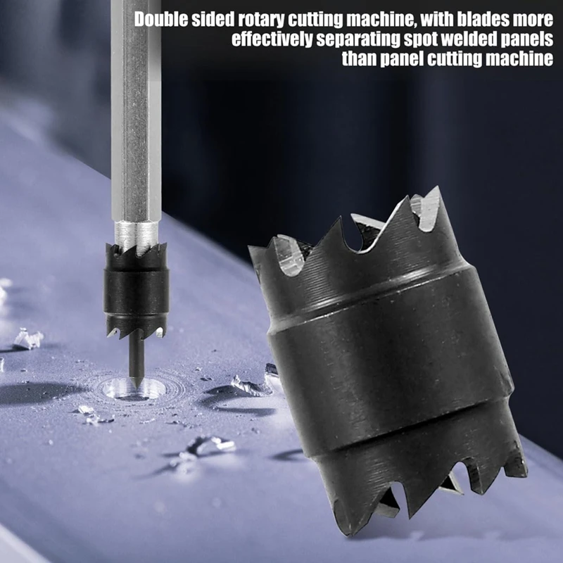 A23T 14-Pack Double-Sided 3/8 HSS Spot Weld Cutter Set Hex Shank Drill Bits for Sheet Metal Hole Cutting
