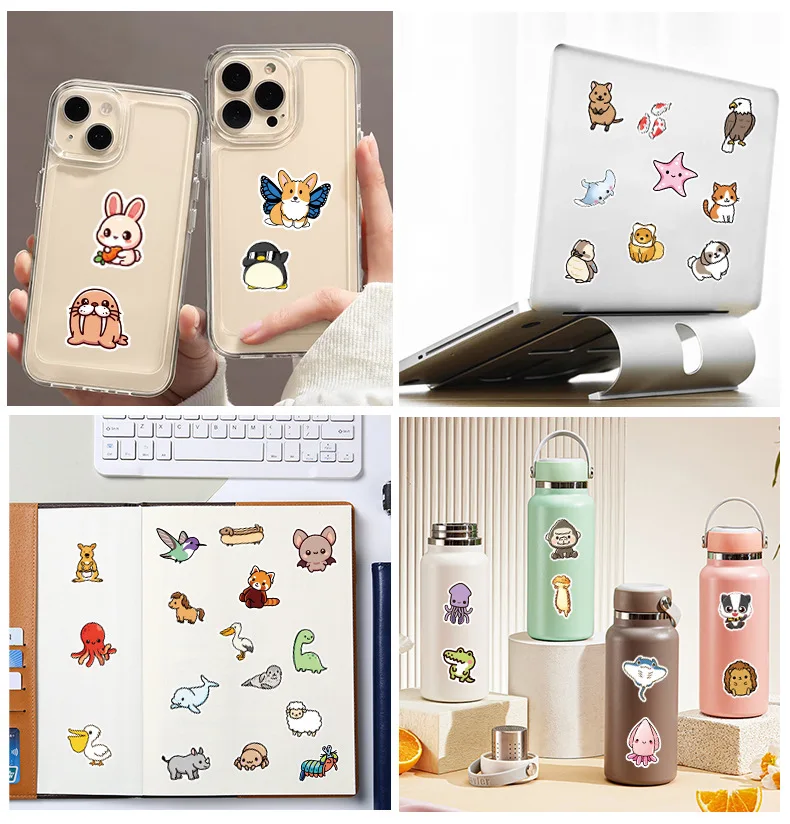 100 pçs bonito animal coleção dos desenhos animados graffiti adesivos diy telefone guitarra notebook mala copo adesivo à prova dwaterproof água crianças brinquedo