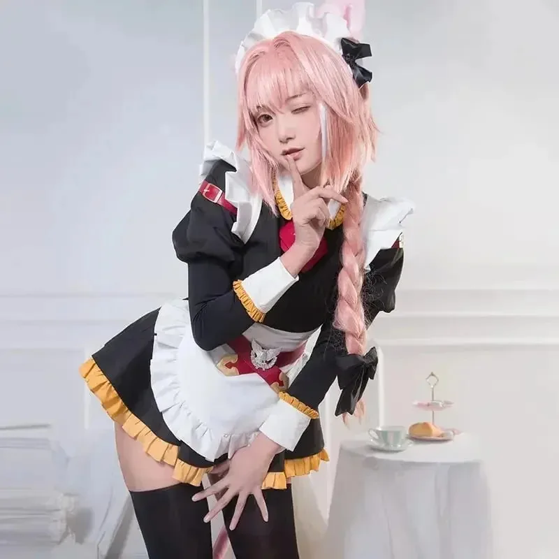 SingXeng Anime Fate/Grand Order Fate Apocrypha Rider Astolfo Cosplay JK School Uniform Maid Dress Suit Fancy Outfit Customize