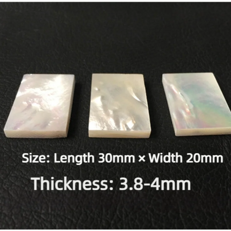 30x20mm 3.8mm Thick Deep Sea White Pearl Mother-of-pearl Slice Engraved And Embedded DIY Sticker