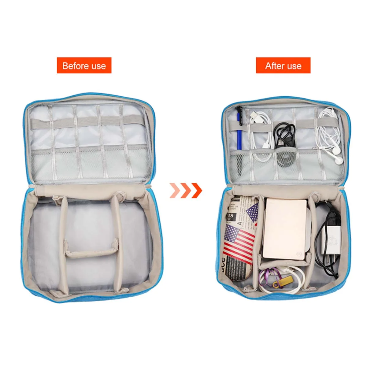 Supplies Travel Cable Bag Portable Digital USB Gadget Organizer Charger Wires Cosmetic Zipper Storage Pouch Kit Case Accessories