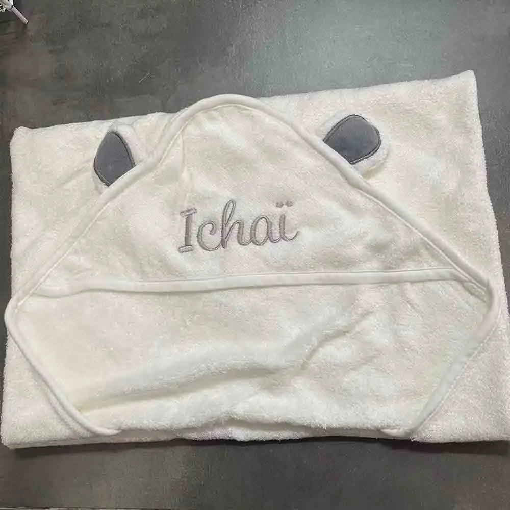 Newborn Gift Hat-style Cloak Wearable Bath Towel, Personalized Baby Bath Towel, Embroidered With Name, Unique Gift Package