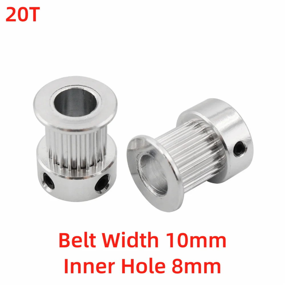 16T 20T GT2 Timing Pulley Belt Width 6/10mm Inner Hole 5/6.35/8mm Timing Belt Gear Aluminum Alloy Toothed Gear Drive Pulley
