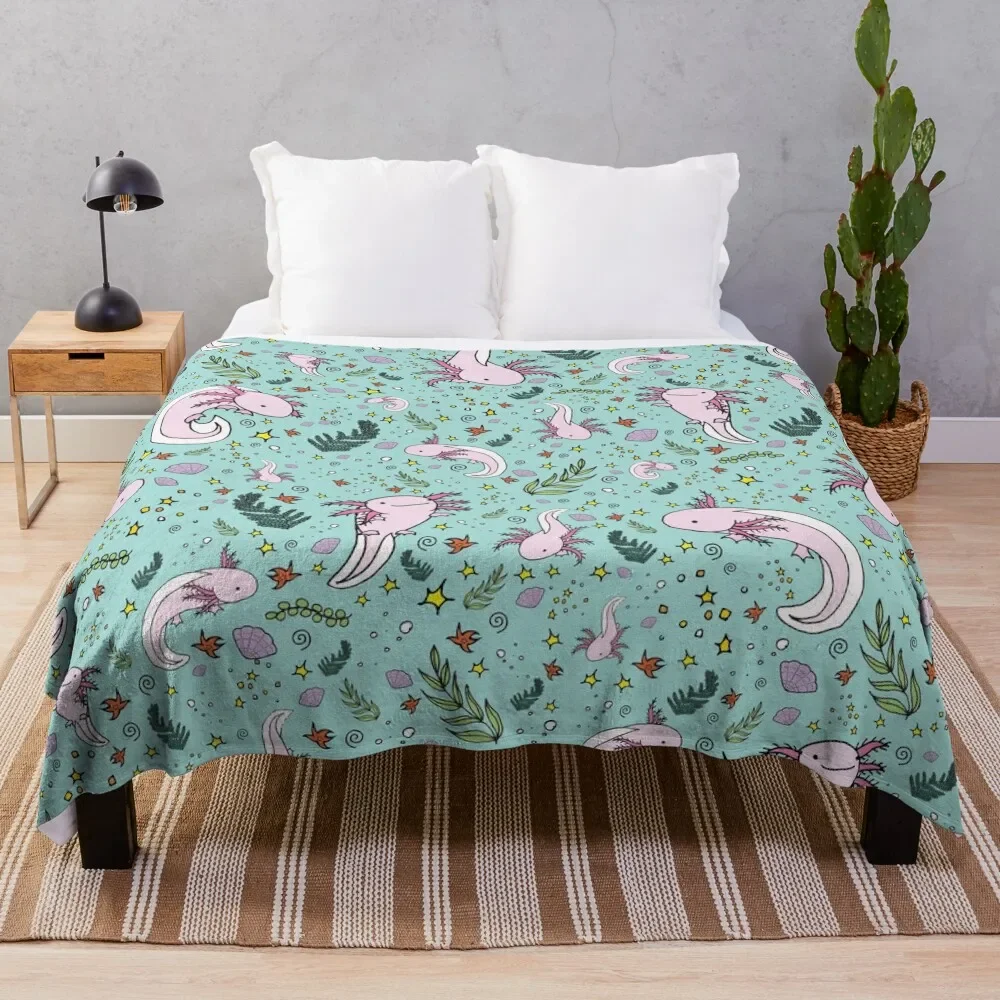 

Axolotl Throw Blanket Polar warm for winter sofa bed Quilt Blankets