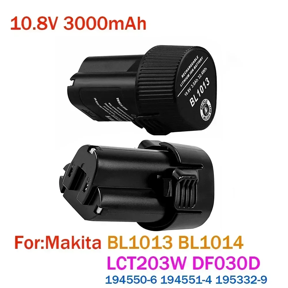 10.8V 3.0Ah Real Capacity Li-ion Battery for Makita BL1013 BL1014 BL 1013 BL 1014 LCT203W 194550-6 194551-4 195332-9 DF030D