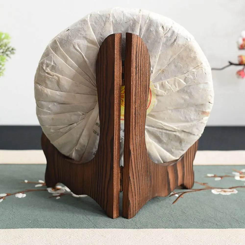 Retro Wood Foldable Plate Tea Cake Dish Home Decor Easel Display Stand Storage Rack Decorative Rack
