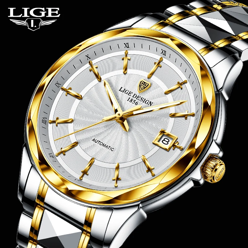 

2023 LIGE DESIGN New Men Mechanical Wristwatches Luxury Sapphire Glass Automatic Watch 50m Waterproof Watches Relogio Masculino