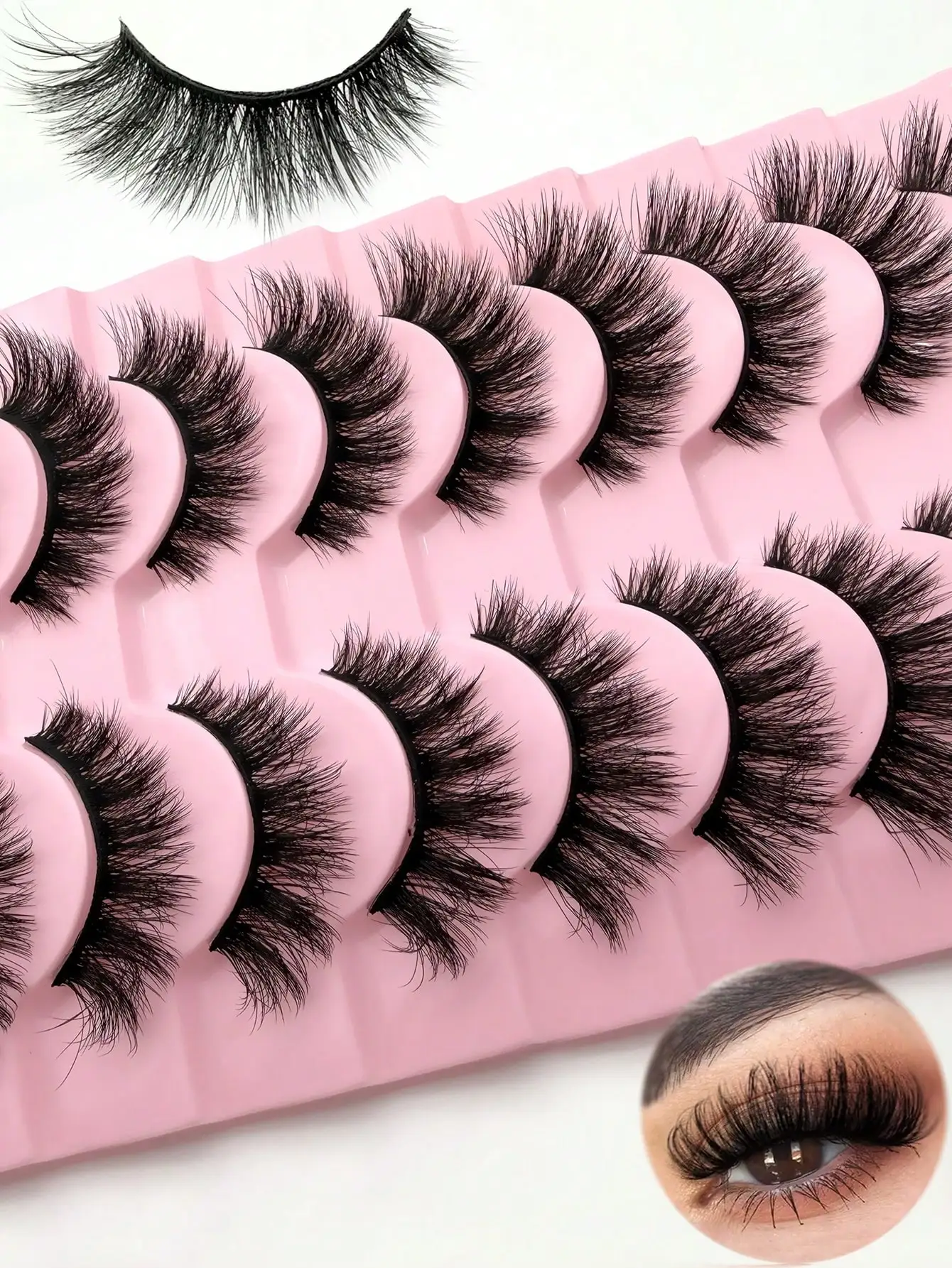 10 Paare 3D Flauschige Falsche Wimpern Natürlicher Look Dichte Lockige Wimpern – Detail 1