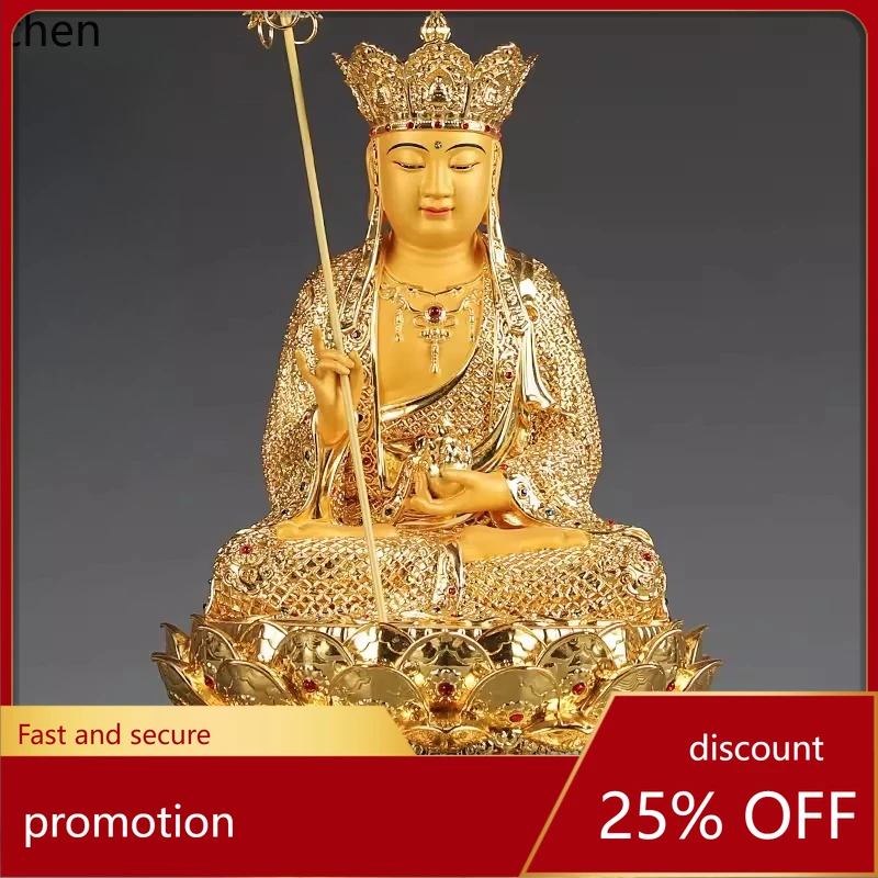 

Cz1 gold-plated statue for home worship, pure copper ksitigarbha buddha statue ornament