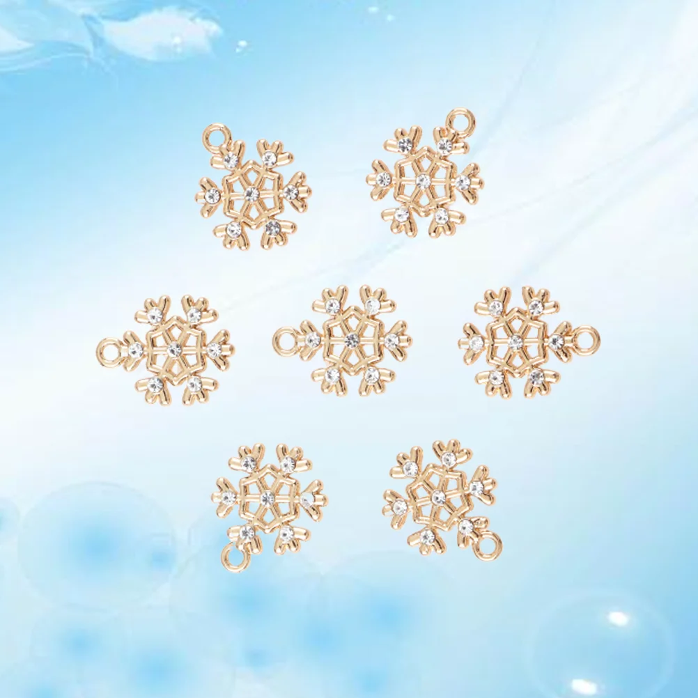 10 Pcs Christmas Charms for Jewelry DIY Pendant Bulk Snowflake Necklace Making Pendants