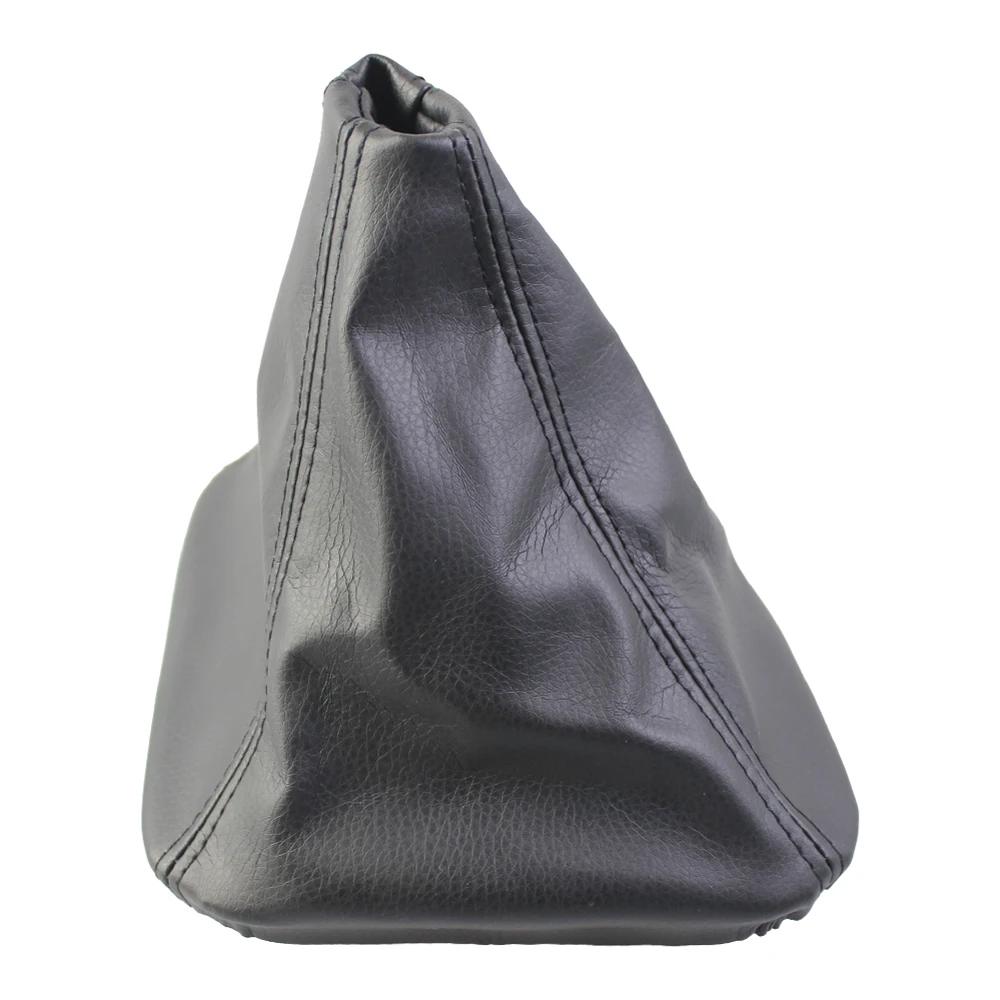 Leather Shift Cover Gear Shift Knob Cover Black Stitching Pattern Smooth Gear Changes Precise Transmission Control Black Line