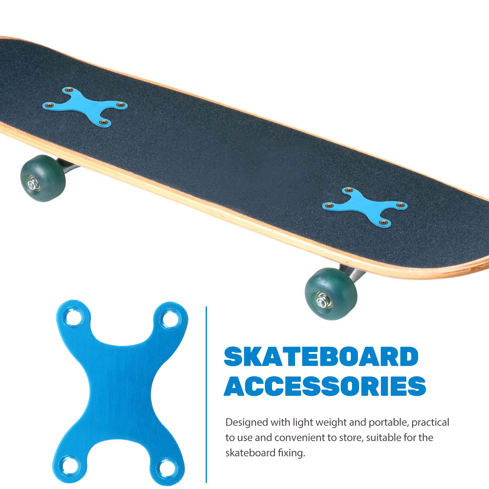 

2pcs Anti-sink Gasket Washers Skateboard Aluminum Plate Hardware Red Round Corner Four Holes Lightweight Portable for Repairing