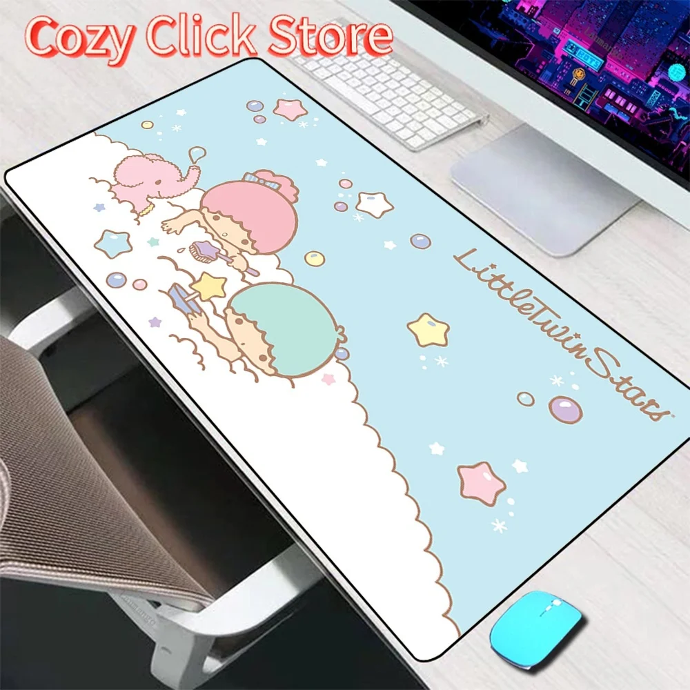 Alfombrilla de ratón Little Twin Stars, accesorios grandes para juegos, alfombrilla para ratón, alfombrilla para teclado, alfombrilla de escritorio, alfombrilla para ratón de ordenador, alfombrilla para ordenador portátil y Gamer
