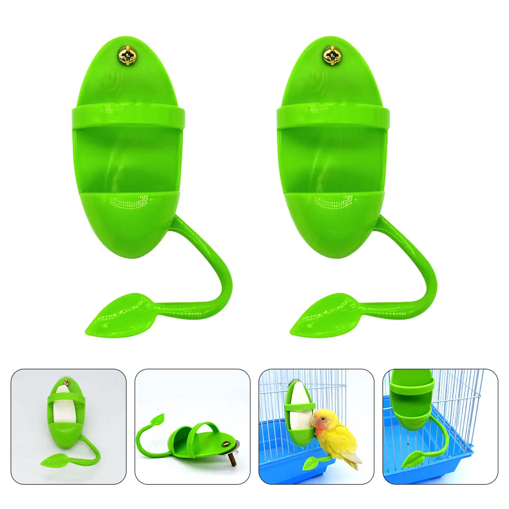 

2pcs Parrot Cuttlebone Holder Multifunctional Bird Feeder Station For Parakeets Cockatiels Fruit Vegetable Basket Clip Cage