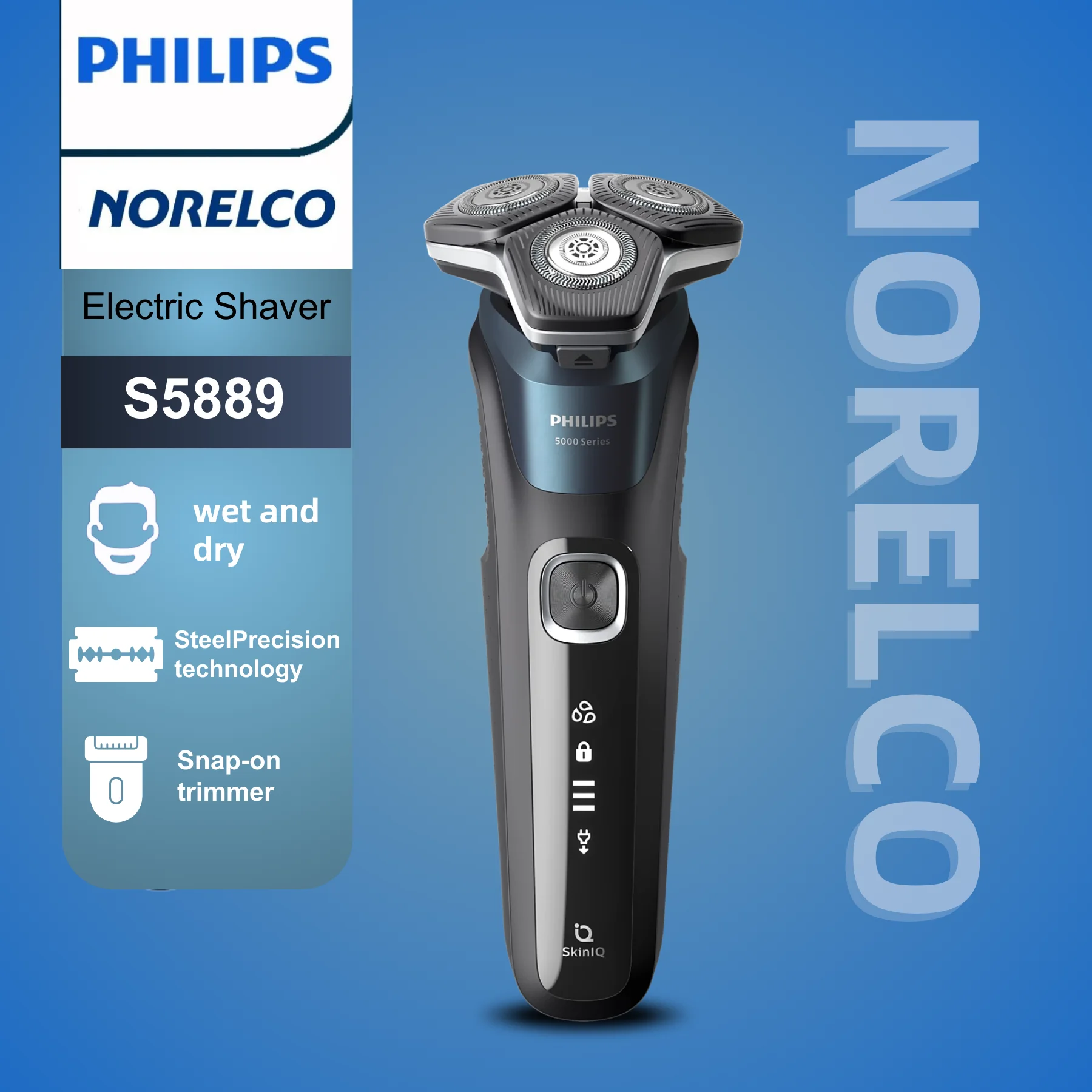 

Philips Norelco Electric Shaver S5889, Wet & Dry, Electric Rotation Shaver For Men