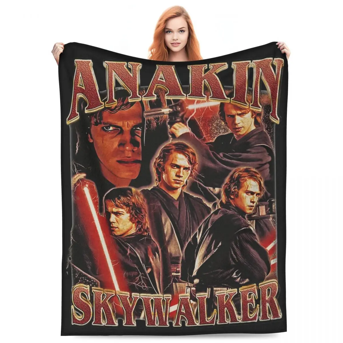 Anakin Skywalker Blankets Flannel Spring Autumn Multi-function Soft Throw Blanket for Bedding Outdoor Bedspreads