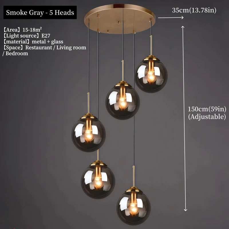 Moderne luxe metalen kroonluchter Nordic creatieve LED glazen hanglamp woonkamer eetkamer nachtkastje eenvoudige kleine hanglamp