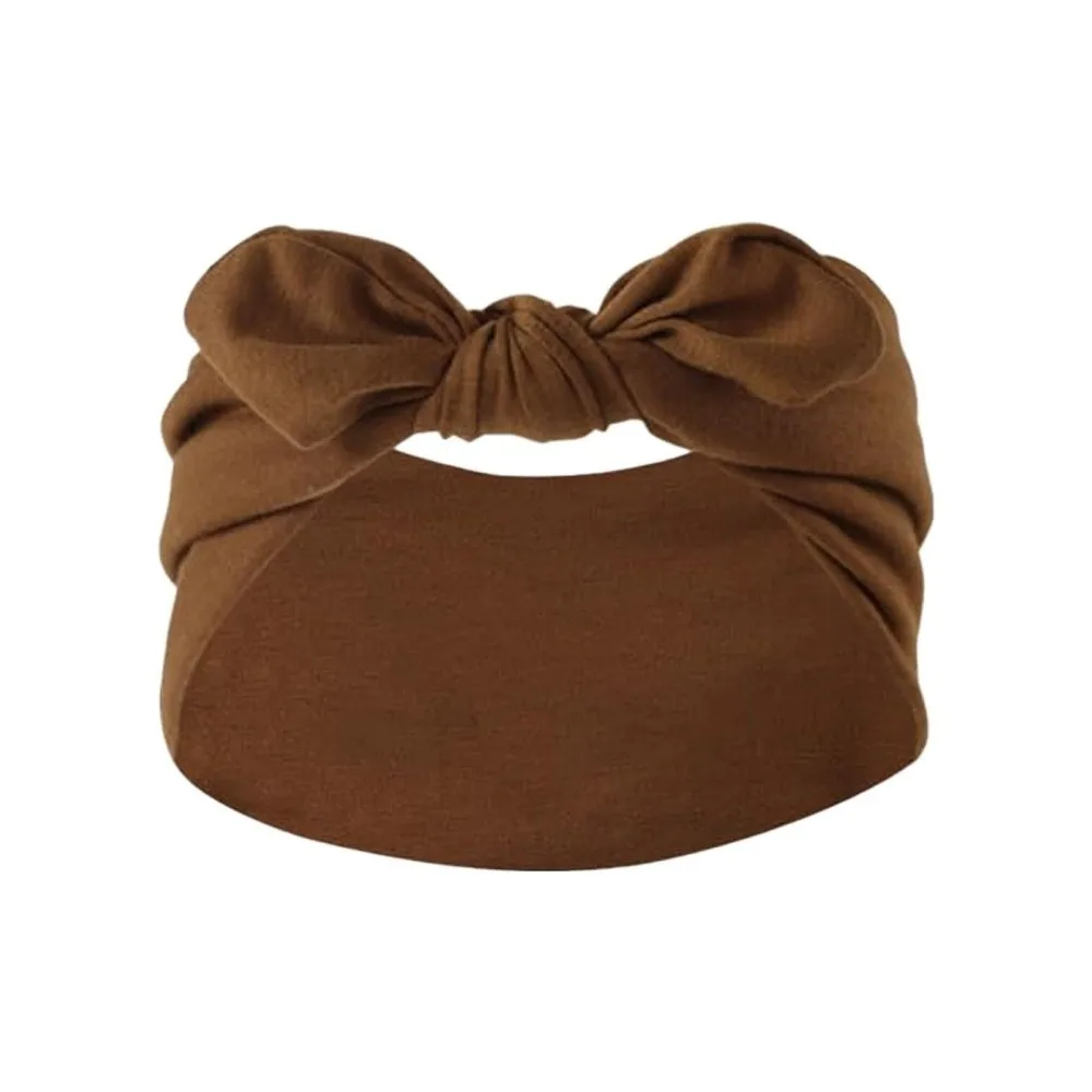 Sweat-Wicking Elastic Bunny Ear Hairband Bohemian Style Knotted Bunny Ears Wide Headband Ultra Wide Non Slip Headwrap