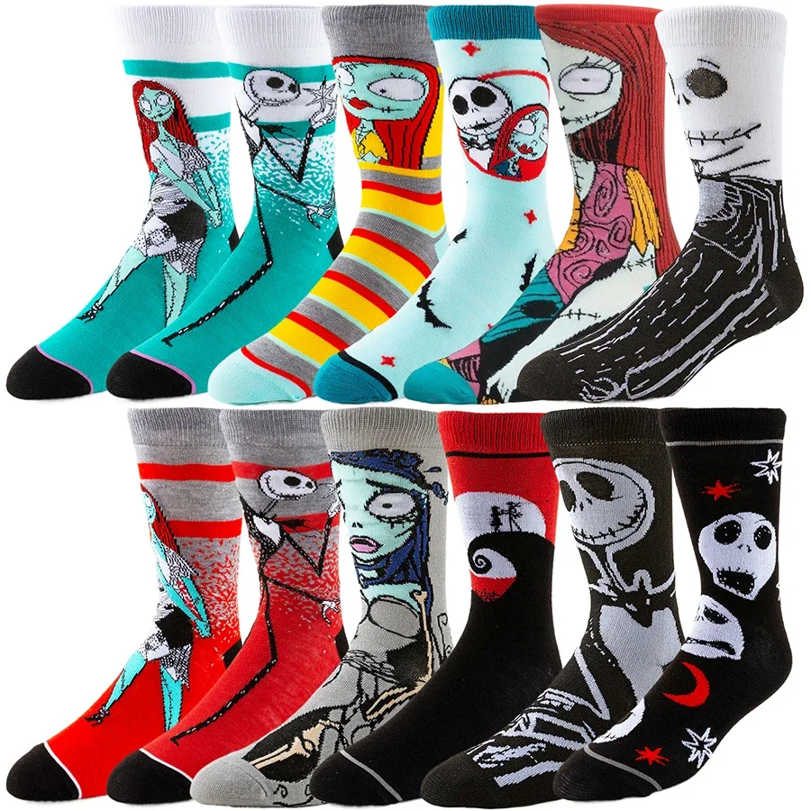 MINISO Disney Anime Socks Men Women Cartoon Gamers Novelty Funny Calcetines