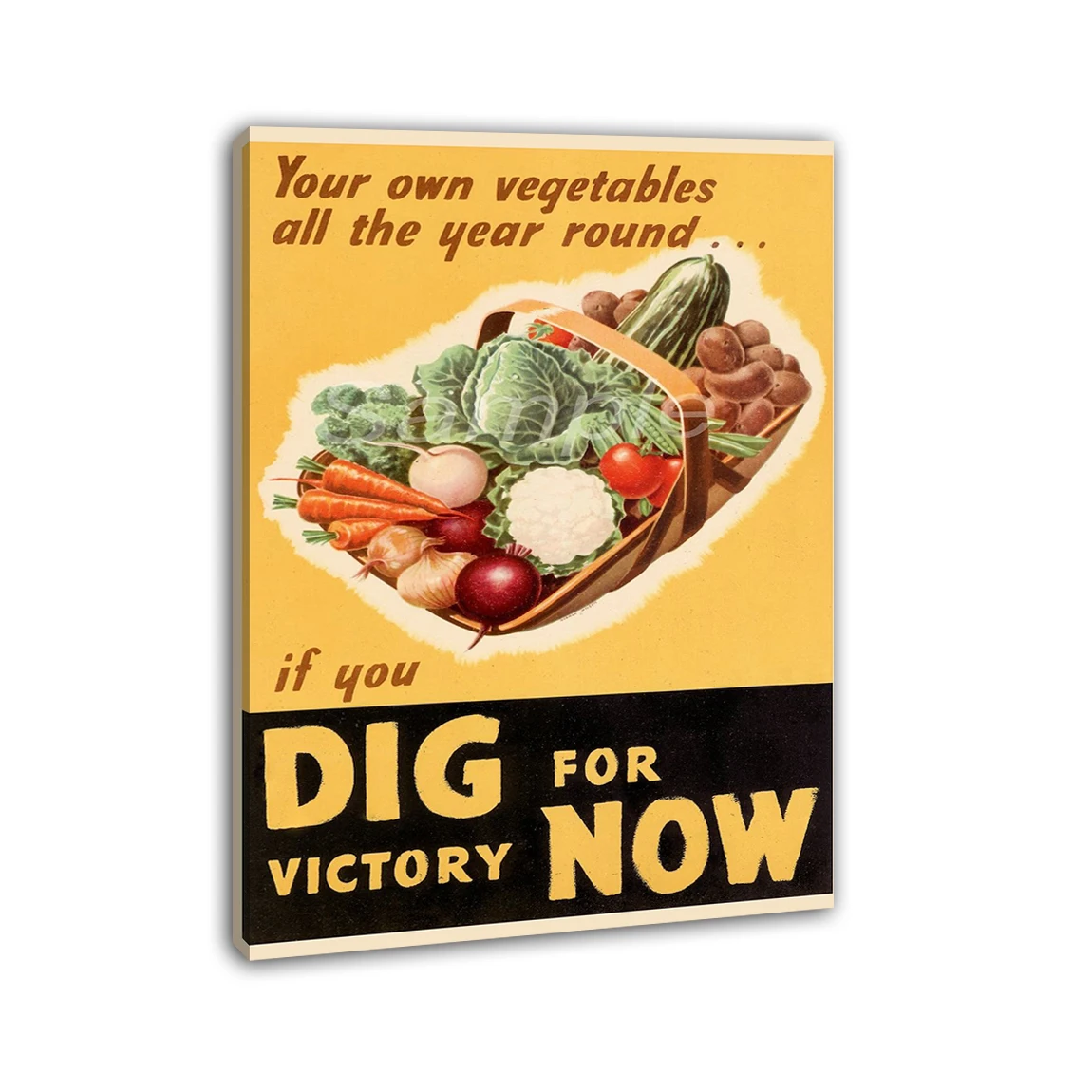 Vintage Dig For Victory War Framed Poster Print Home Decor Wall Art Painting Oil Canvas