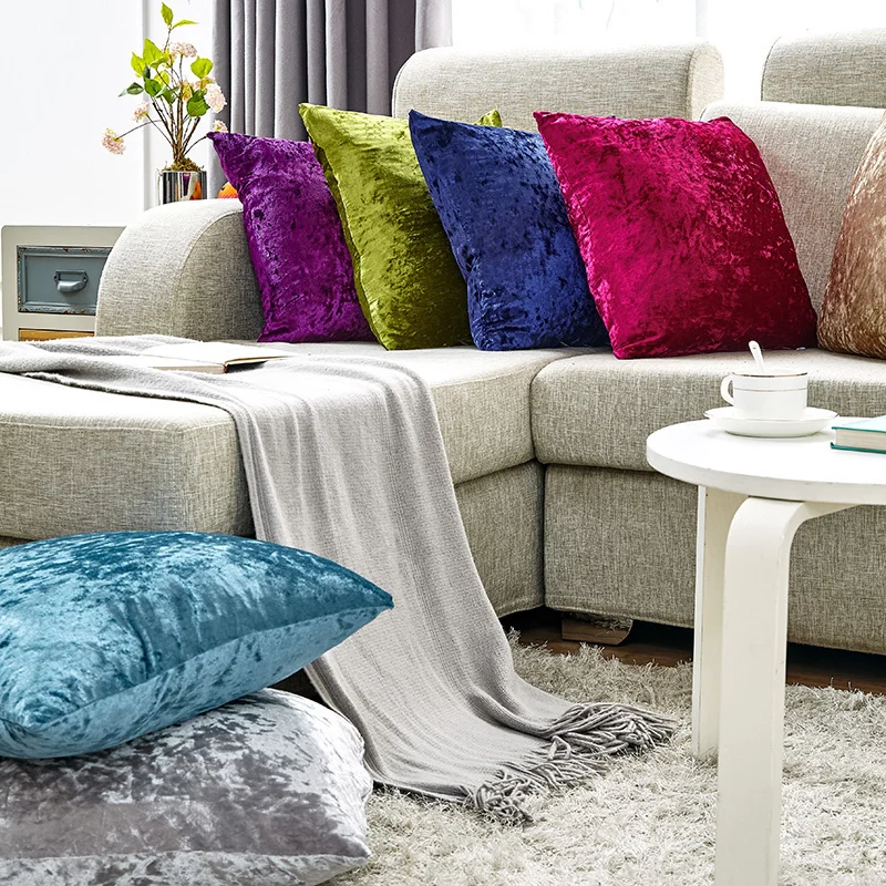 pillow, Velvet covered with 60x60 cm super soft pillow, used for sofa throwing, shining decoration, living room pillow