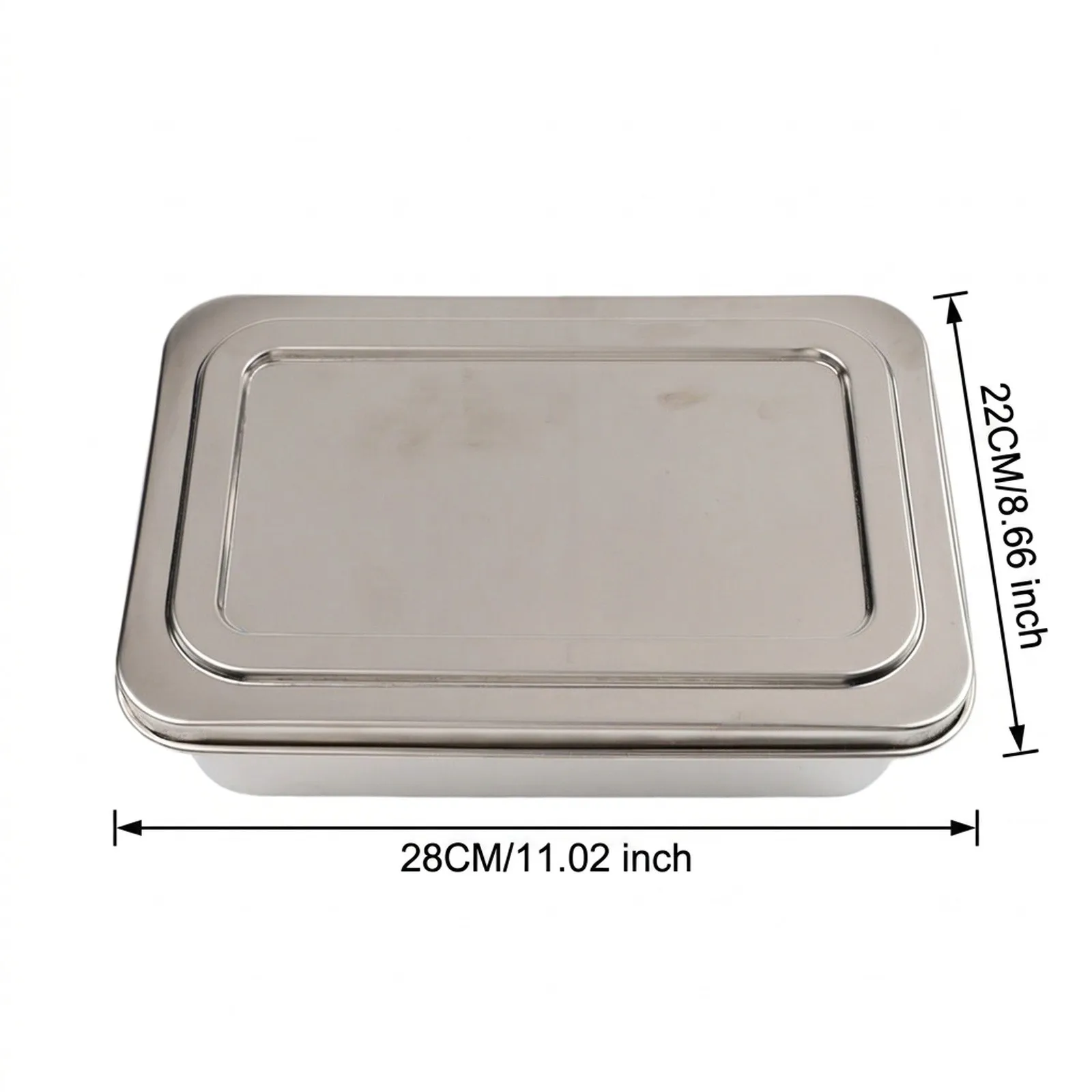 Rectangle Stainless Steel Bakeware Set Component: Cake Pan with Lid for Tiramisu and Multi-Use Dessert Preparation