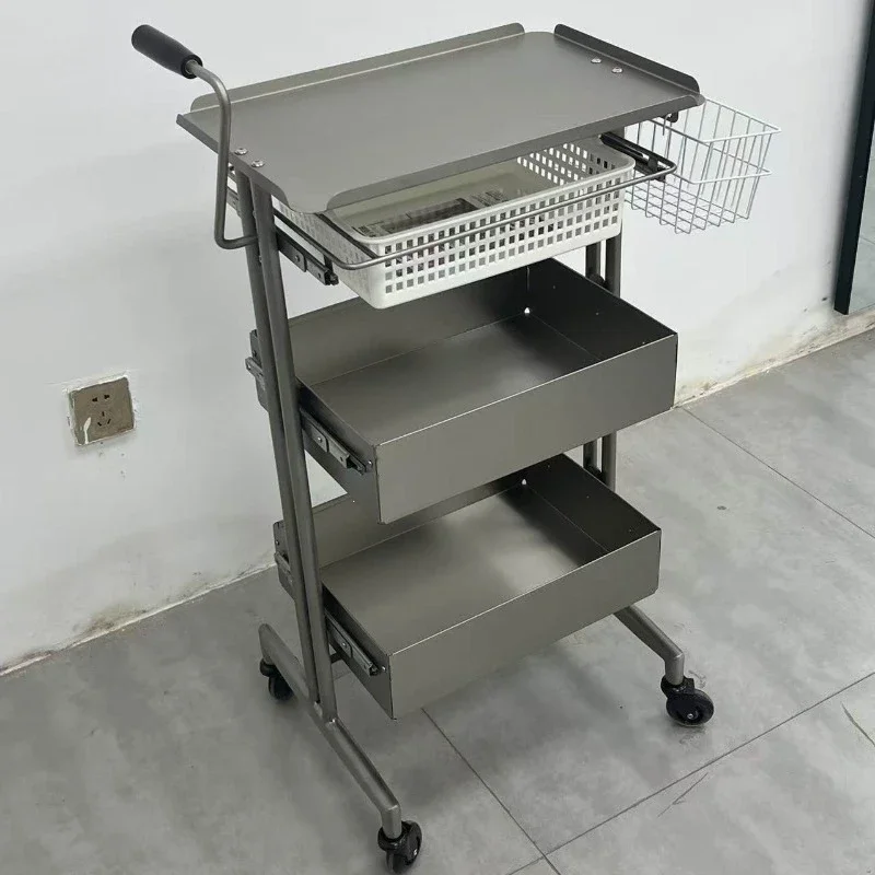 Stainless steel beauty salon haircut hair folding, perm and dye cart