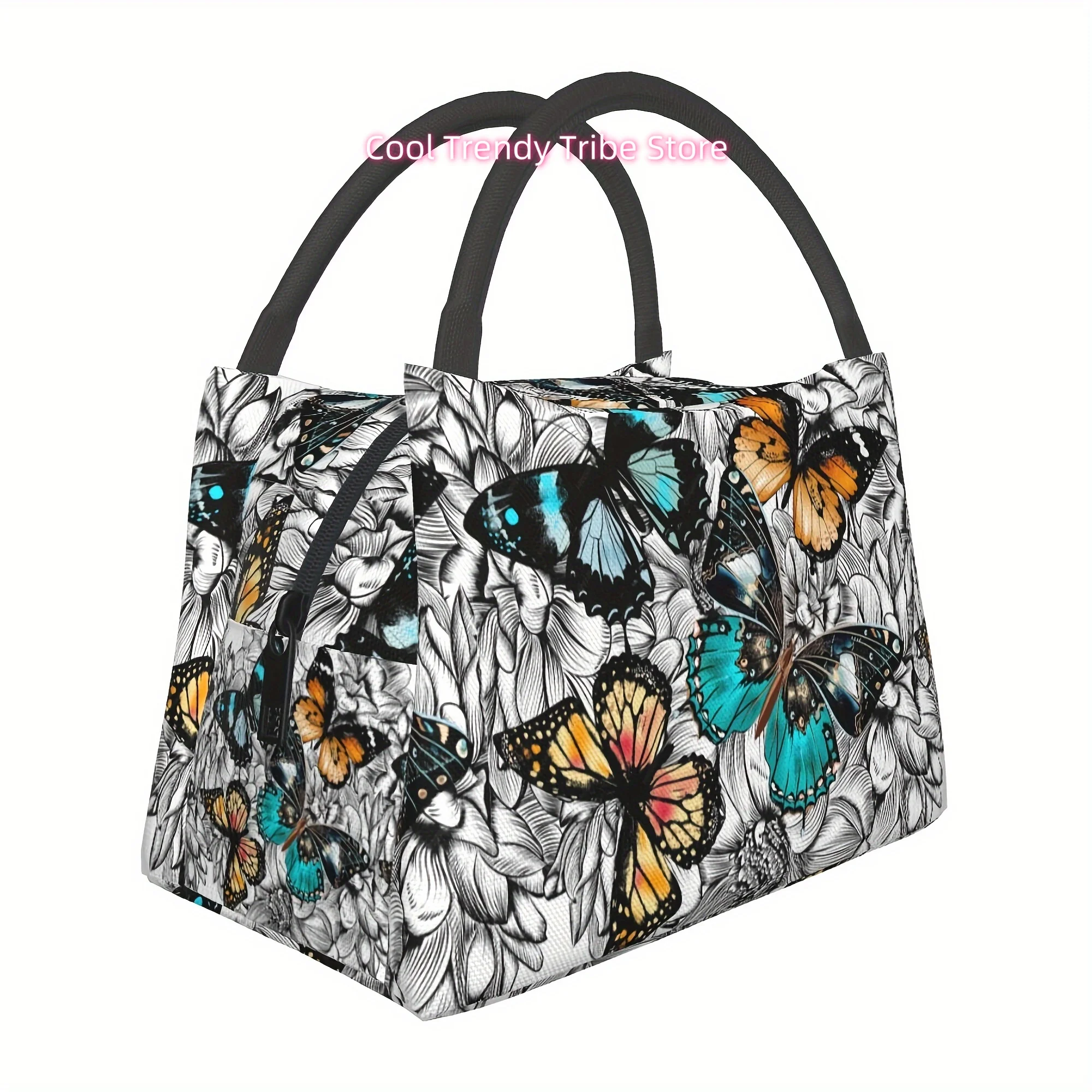 1pc Butterfly, Reusable Cooler Bag, Cooler Bag, Insulated Lunch Bag for Camping Picnic Beach for Home, Restaurant, Of