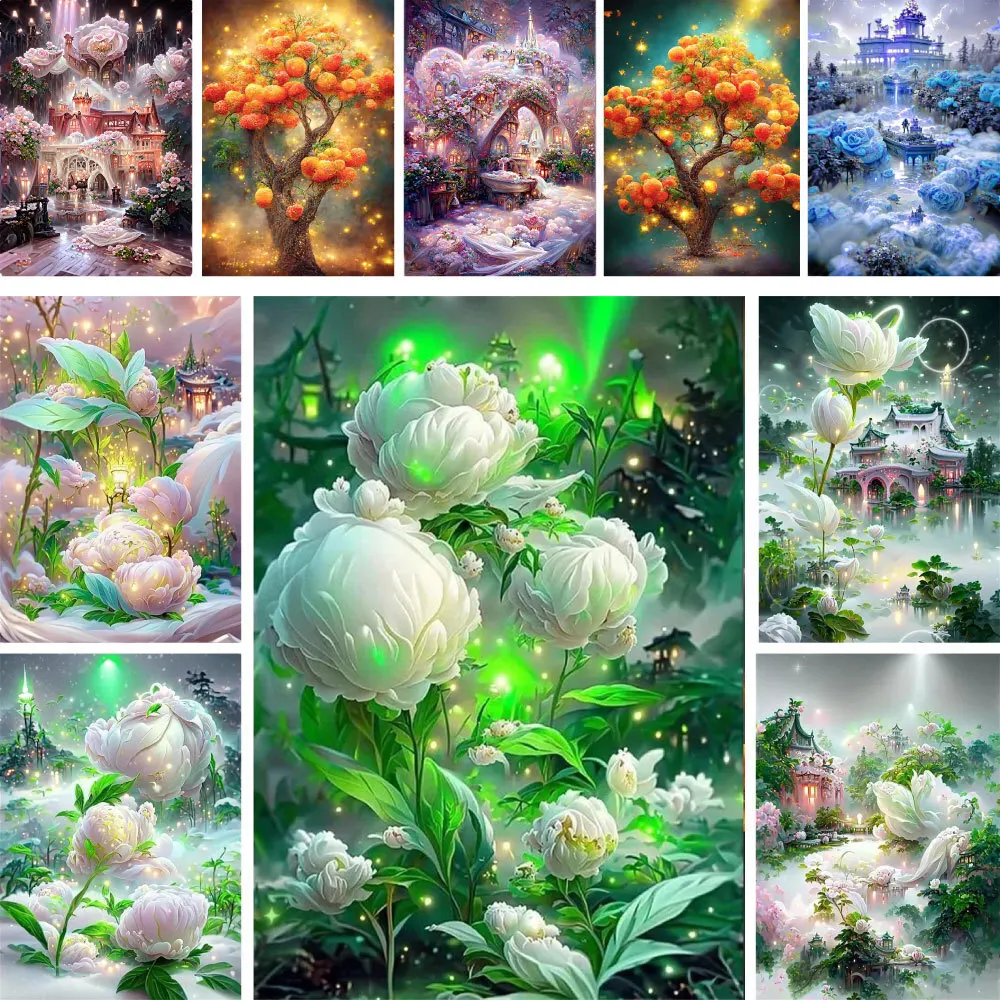 Fairy Tale World Landscape Cross-Stitch Complete Kit DIY Embroidery Knitting Craft Painting Handiwork Design Counted Wholesale