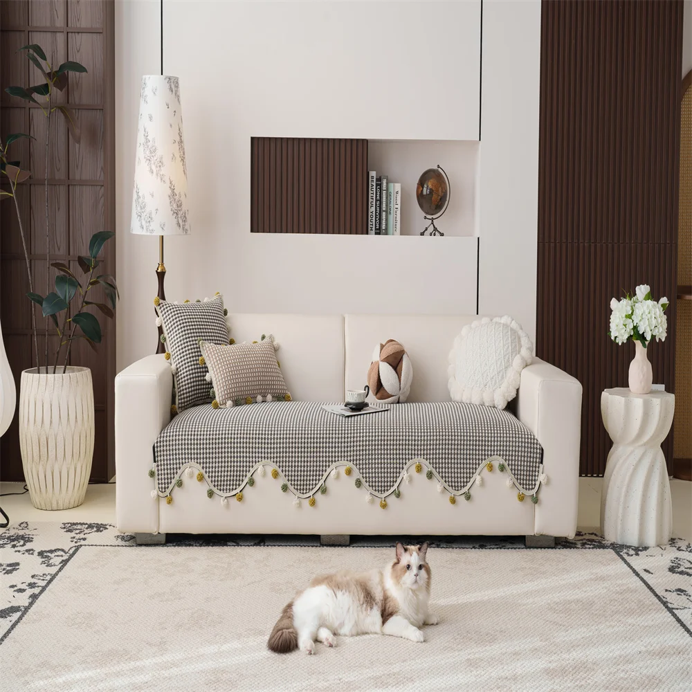 Leather Sofa Cushion Four Seasons Universal 2025 New One-piece Straight Non-slip Cushion Sofa Cover Cloth Towel