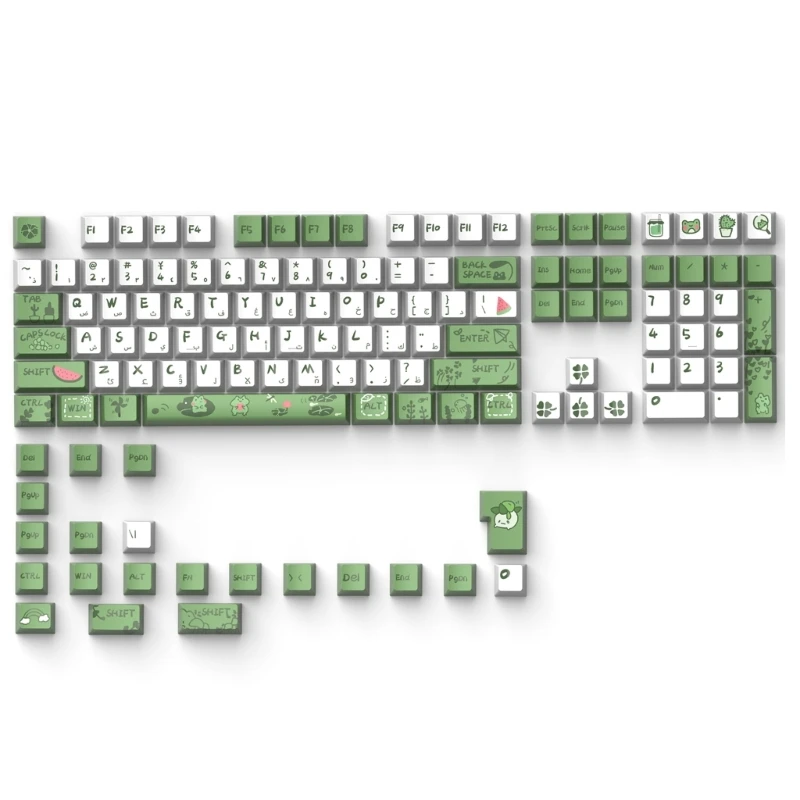 

2024 New Keycaps 129PCS Green Keycaps OEM Full Set Keycap DyeSubbed Thick PBT for Gaming Mechanical Keyboard