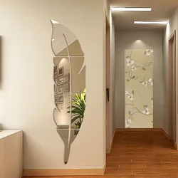 2PCS DIY Feather Plume 3D Mirror Wall Sticker for Living Room Art Home DecoDecal Acrylic Sticker Mural Wall Decor Wallpaper