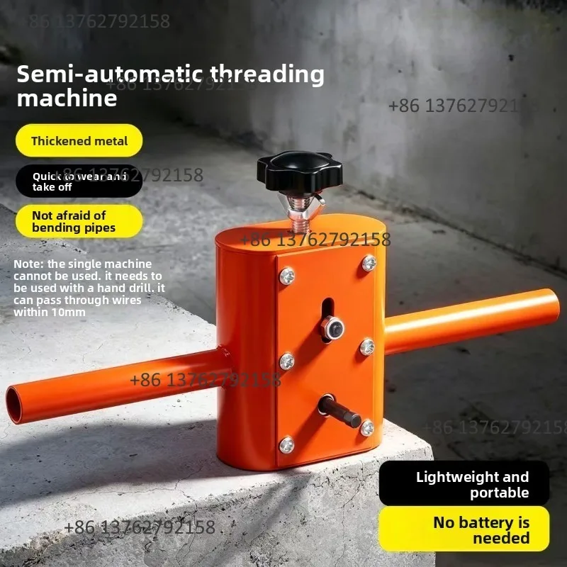 Semi-Automatic Cable Puller Electrician Conduit Wire Threading Machine Work With Electric Drill Electrical Wire Pulling