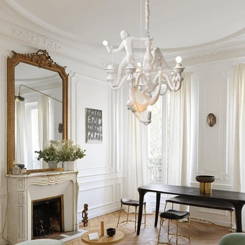 

Nordic Monkey Picking Moon Living Room Dining Table Chandelier Creative and Personalized Designer Decorative Lighting Fixtures